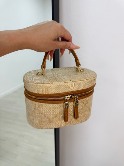 BOLSO POUCH RAFIA MATERIAL